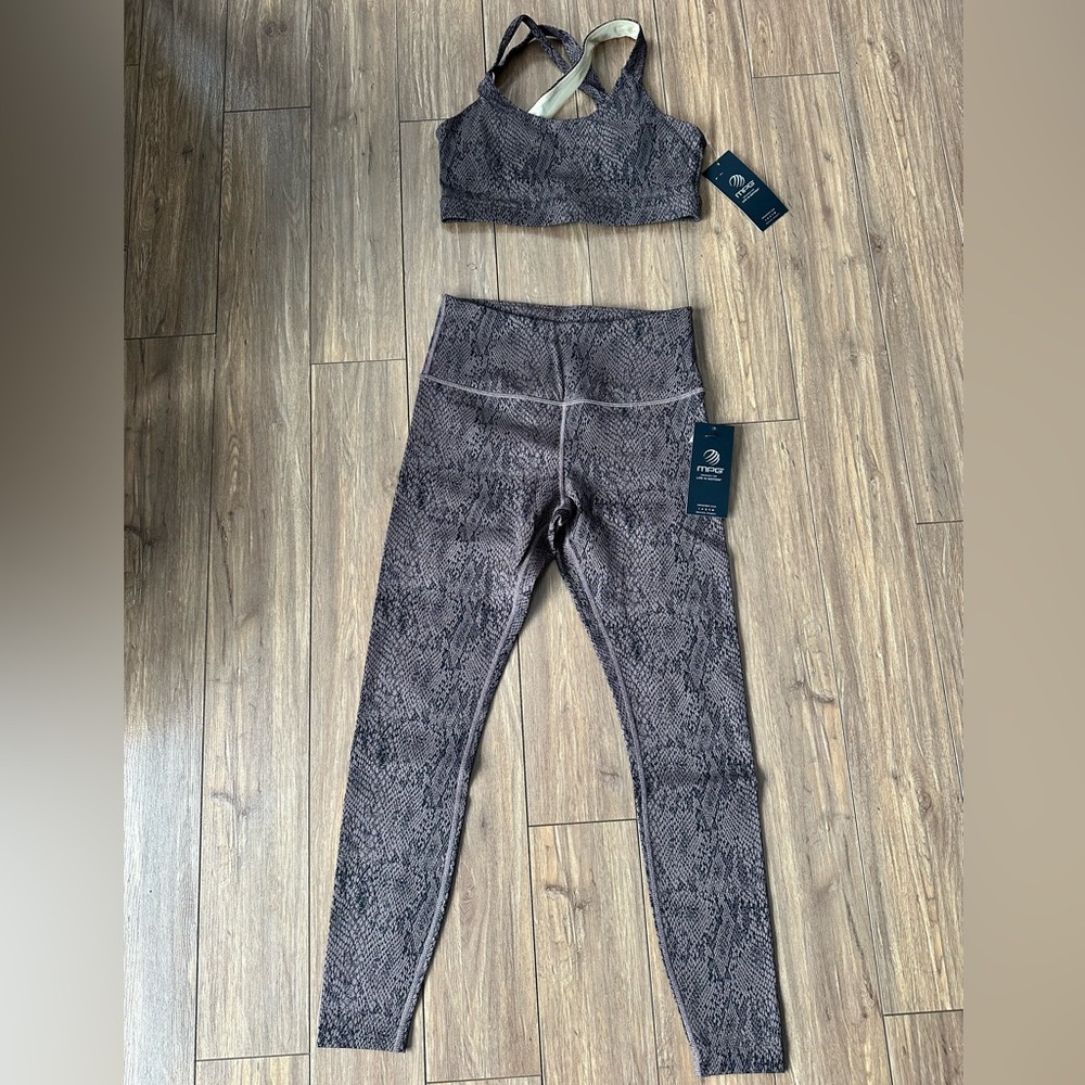 MPG Gray Snake Print Activewear Set